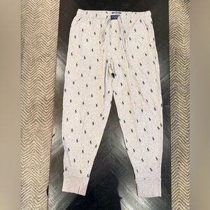 Polo by Ralph Lauren Light Gray Mens Joggers with Navy Logo